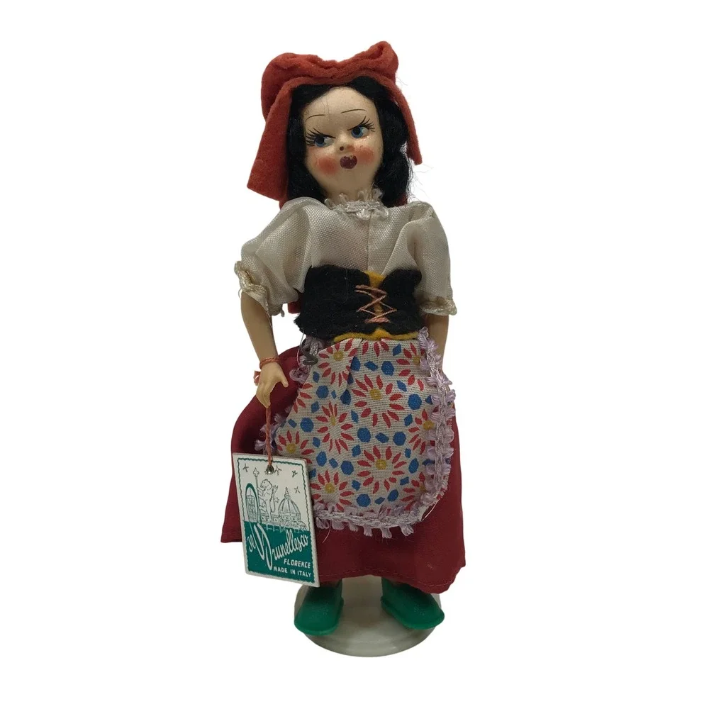 Vintage Brunellesco Florence Italy Souvenir Doll Messina Costume Hand Painted